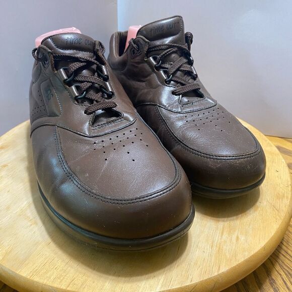 SAS Time Out Brown Leather Tripad Comfort Diabetic Walking Oxfords Men's Sz 10 - Picture 1 of 11